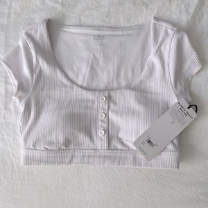 NWT Alo Yoga Blissful Henley Bra Top S